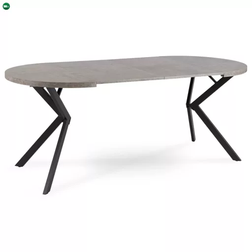 Kihúzható étkezőasztal 80–160 cm méretben, beton/fekete színben DORIAN