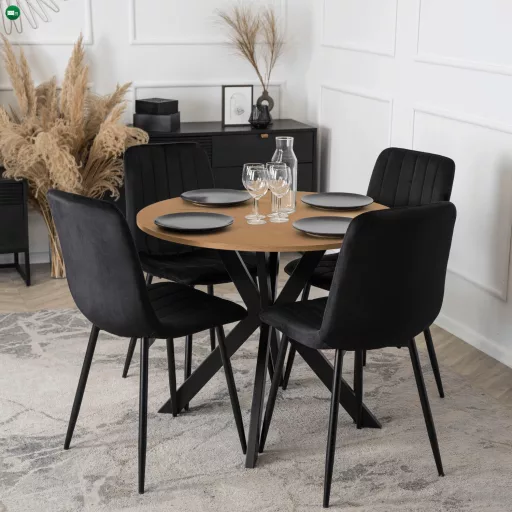 Szék fekete színben, bársony kárpittal IBIS