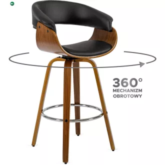 Elegáns forgó bárszék fekete Eko-bőr kárpittal. JERSEY