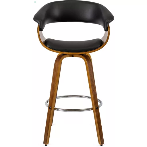 Elegáns forgó bárszék fekete Eko-bőr kárpittal. JERSEY