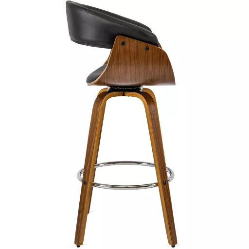 Elegáns forgó bárszék fekete Eko-bőr kárpittal. JERSEY