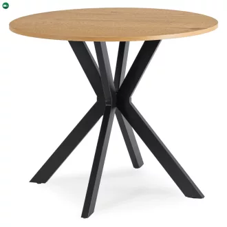   Étkezőasztal 90 cm méretben, arany tölgy/fekete színben LAUREN