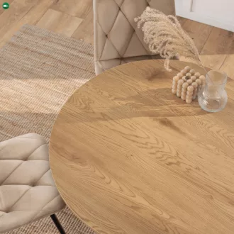   Étkezőasztal 90 cm méretben, arany tölgy/fekete színben LAUREN