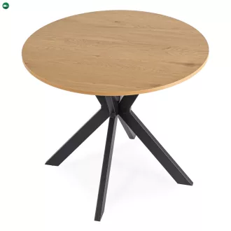  Étkezőasztal 90 cm méretben, arany tölgy/fekete színben LAUREN