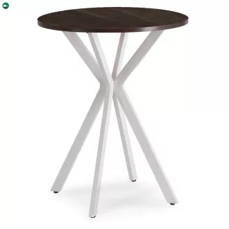 Étkezőasztal 60 cm méretben, dió/fehér színben LAUREN