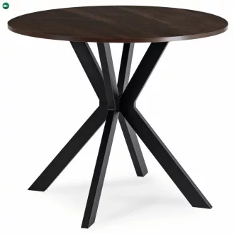 Étkezőasztal 90 cm méretben, dió/fekete színben LAUREN