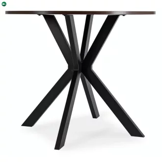 Étkezőasztal 90 cm méretben, dió/fekete színben LAUREN