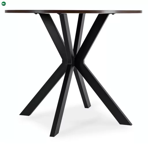 Étkezőasztal 90 cm méretben, dió/fekete színben LAUREN