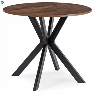   Étkezőasztal 90 cm méretben, rusztikus tölgy/fekete színben LAUREN