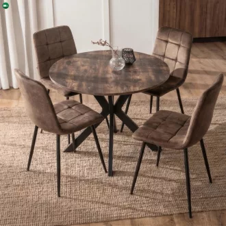   Étkezőasztal 90 cm méretben, rusztikus tölgy/fekete színben LAUREN