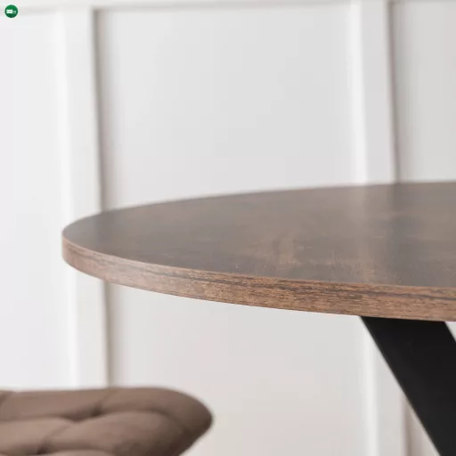 Étkezőasztal 90 cm méretben, rusztikus tölgy/fekete színben LAUREN