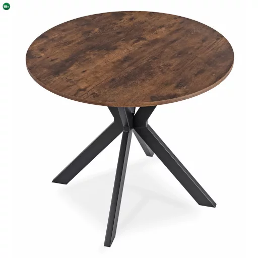 Étkezőasztal 90 cm méretben, rusztikus tölgy/fekete színben LAUREN