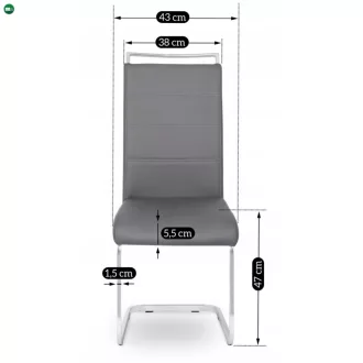 Szék szürke színben, műbőr kárpitozással. LOCA