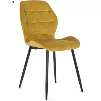 Szék mustársárga színben, bársony kárpittal. LUCKY