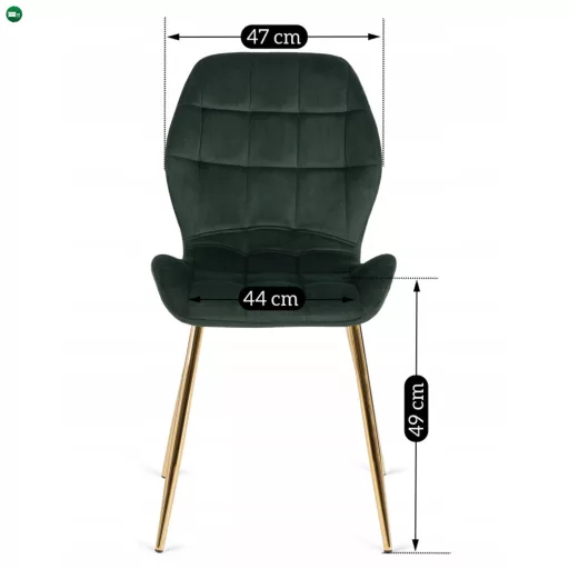 Szék zöld színben, bársony kárpittal. LUCKY