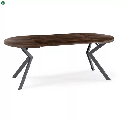 Bővíthető étkezőasztal Dió/Fekete színben. 100-250 cm Lukas