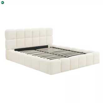 Franciaágy Krém Boucle szövet kárpittal. 160x200 MURCJA
