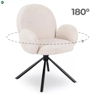 Forgószék bézs bouclé kárpittal – MUSSO
