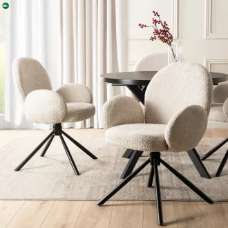 Forgószék bézs bouclé kárpittal – MUSSO
