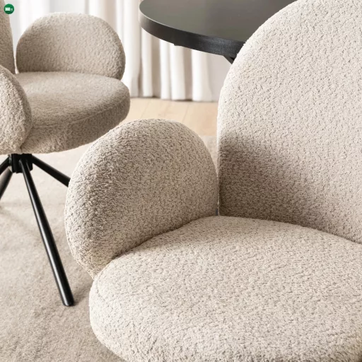 Forgószék bézs bouclé kárpittal – MUSSO