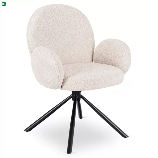 Forgószék bézs bouclé kárpittal – MUSSO