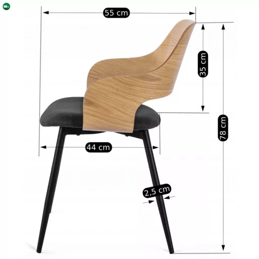 ORBI szék arany tölgy / fekete színben