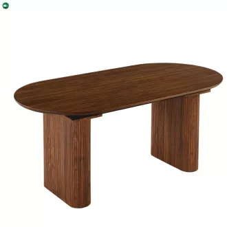   Kihúzható étkezőasztal 90–220 cm méretben, dió színben OVAL