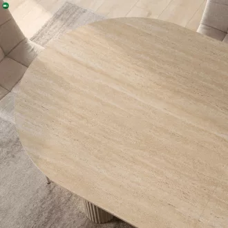   Kihúzható étkezőasztal 90–220 cm méretben, travertin színben OVAL