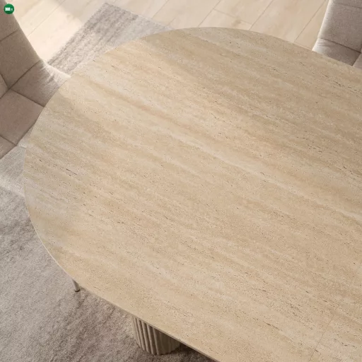 Kihúzható étkezőasztal 90–220 cm méretben, travertin színben OVAL