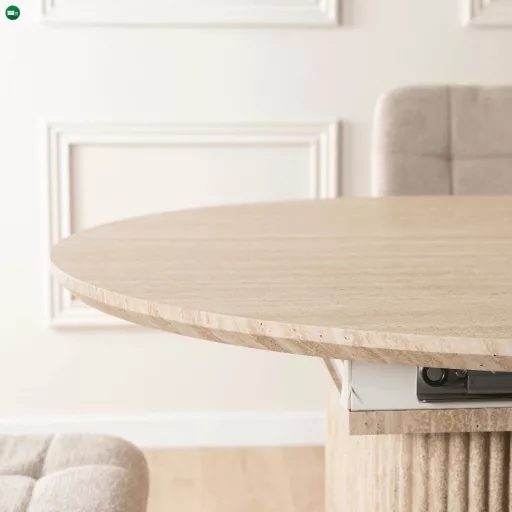 Kihúzható étkezőasztal 90–220 cm méretben, travertin színben OVAL