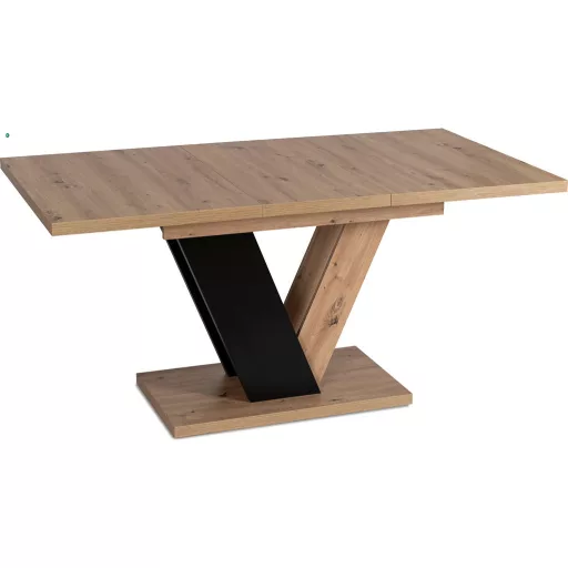 Bővíthető étkezőasztal 120–160 cm Artisan tölgy / fekete színkombinációban – CLARK
