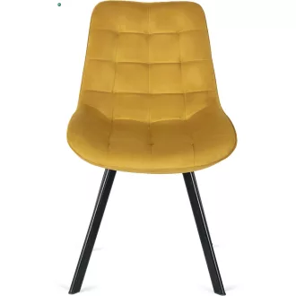 Szék mustársárga színben, bársony kárpittal. RICK