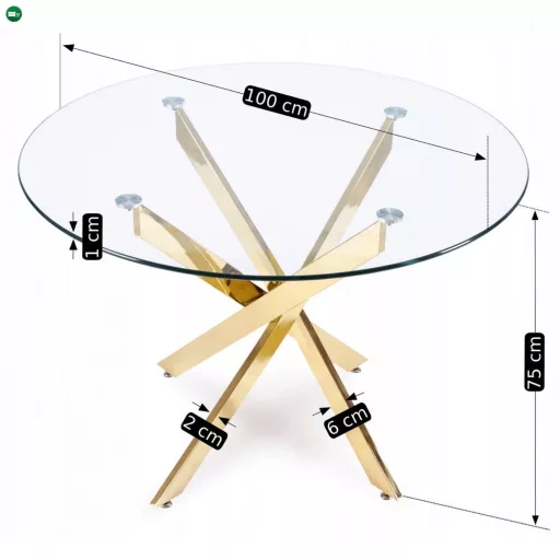 SALLO üveg asztal 110 cm