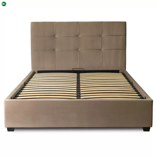 TINGA 160x200 bézs bársony franciaágy