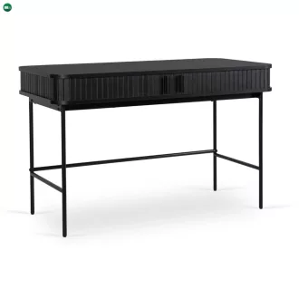 Íróasztal 120 cm, bordázott fekete kivitelben TRISH
