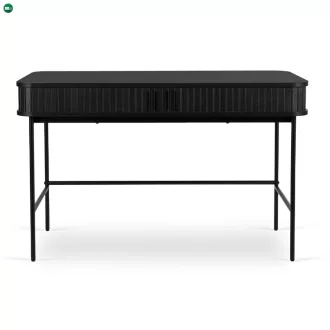 Íróasztal 120 cm, bordázott fekete kivitelben TRISH