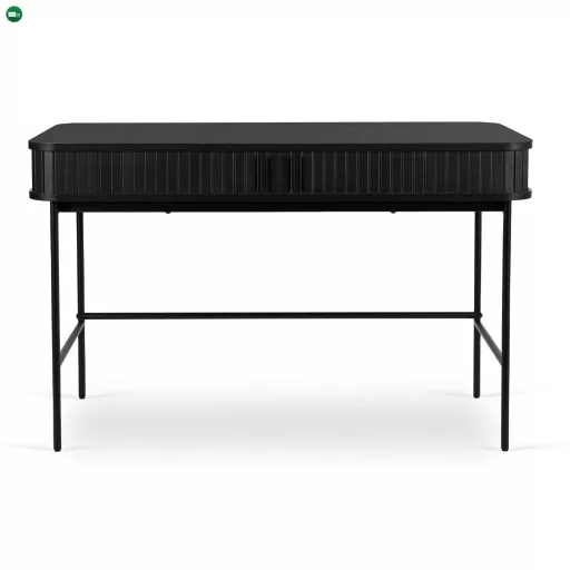 Íróasztal 120 cm, bordázott fekete kivitelben TRISH