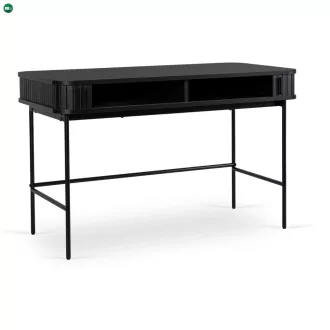 Íróasztal 120 cm, bordázott fekete kivitelben TRISH