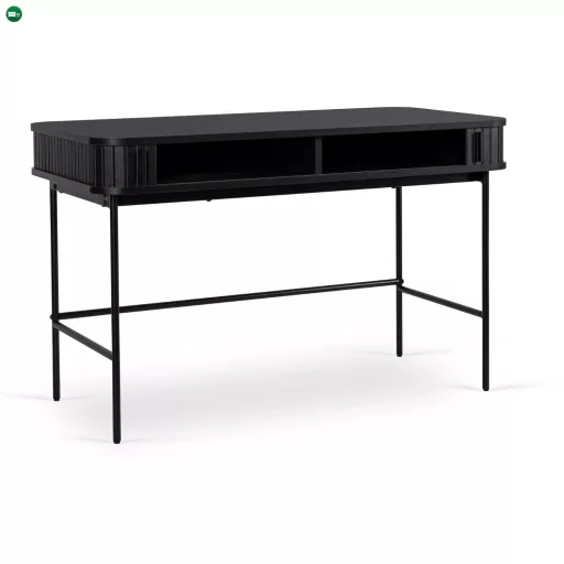 Íróasztal 120 cm, bordázott fekete kivitelben TRISH