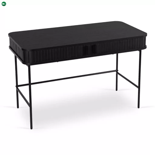 Íróasztal 120 cm, bordázott fekete kivitelben TRISH