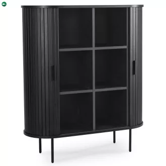 Kétajtós tolóajtós komód 100 cm, fekete színben TRISH