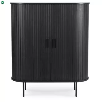 Kétajtós tolóajtós komód 100 cm, fekete színben TRISH