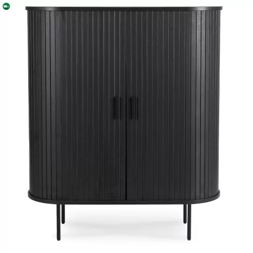 Kétajtós tolóajtós komód 100 cm, fekete színben TRISH