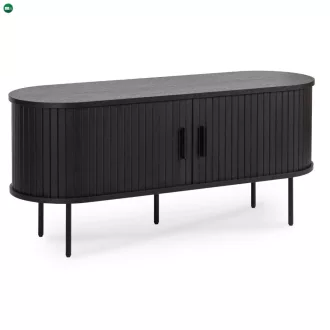 TV Állvány Fekete színben. 2 ajtós. TRISH 120 cm