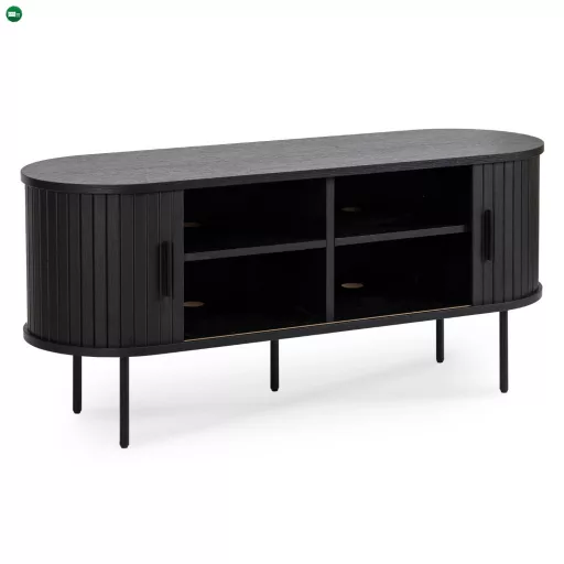 TV Állvány Fekete színben. 2 ajtós. TRISH 120 cm