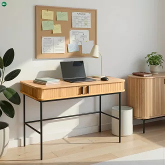 Íróasztal 120 cm, bordázott tölgy kivitelben TRISH