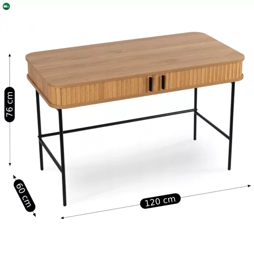 Íróasztal 120 cm, bordázott tölgy kivitelben TRISH