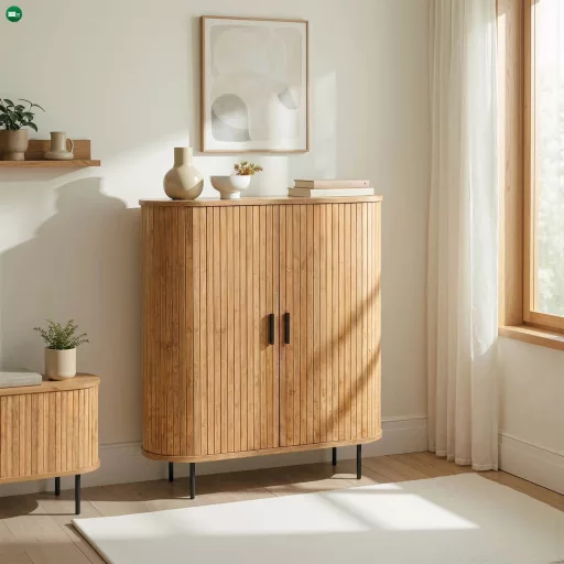 Kétajtós tolóajtós komód 100 cm, tölgy színben TRISH