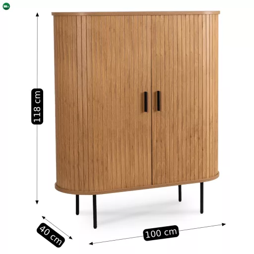 Kétajtós tolóajtós komód 100 cm, tölgy színben TRISH