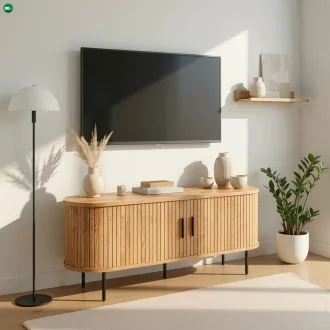   TV szekrény 120 cm kétajtós kivitelben tölgy színben - TRISH